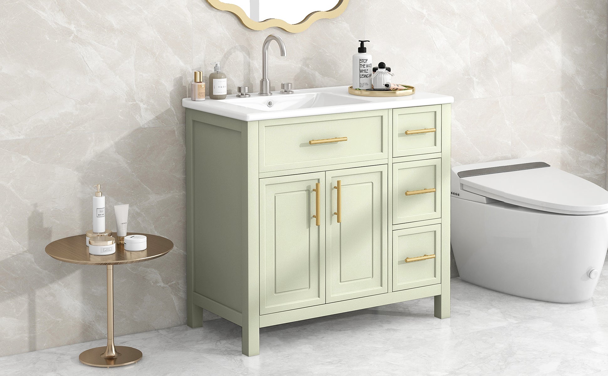 36" Bathroom Vanity with Sink Top