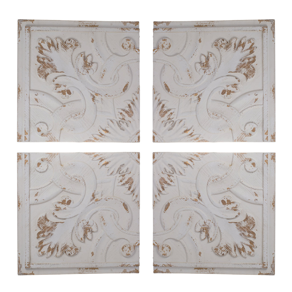 S/4 Distressed Wooden Square Wall Panels