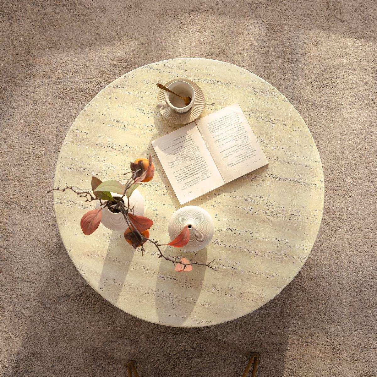 MgO Modern Minimalist Round Accent Coffee Table