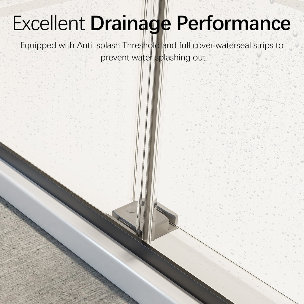Frameless Double Sliding Shower Door - 46-48" W x 76" H