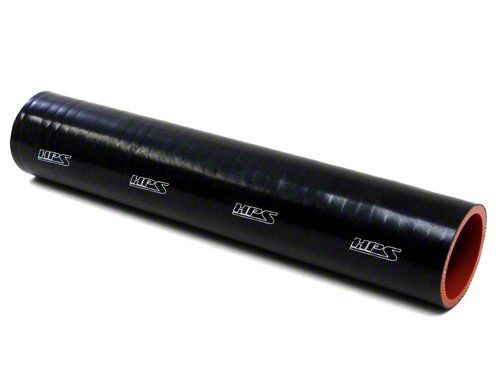 HPS 2-1/2" ID, 1 Foot Length, Silicone Straight Coupler Tube Hose, High Temp 4-ply Reinforced, Black, 63mm ID