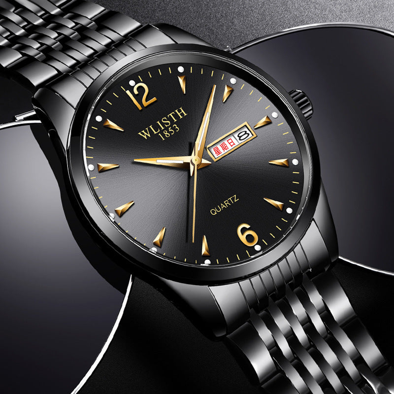 Luminous Waterproof Leather-Strap Quartz Watch For Men