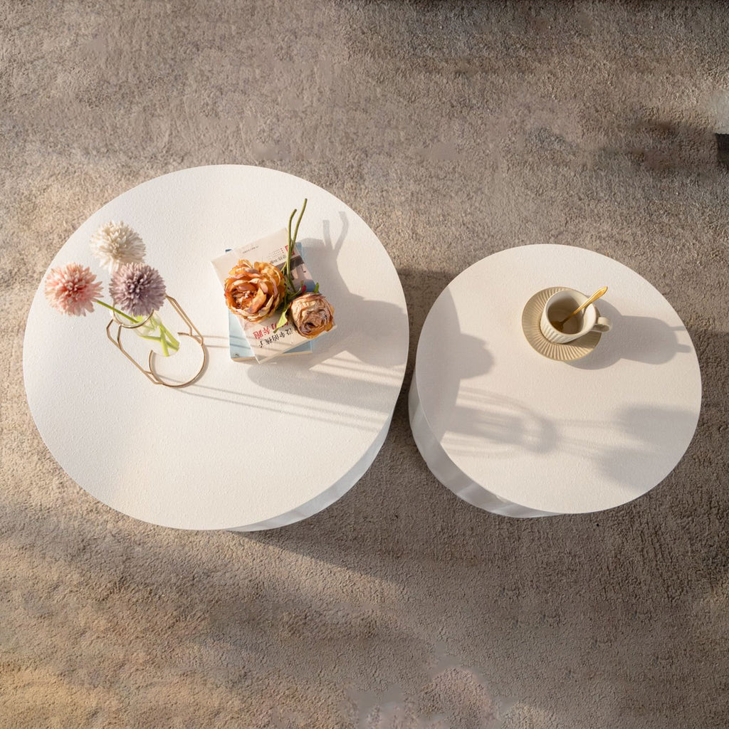 White Round Storage Table Set