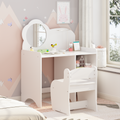 Kids Vanity Table with Mirror and Chair