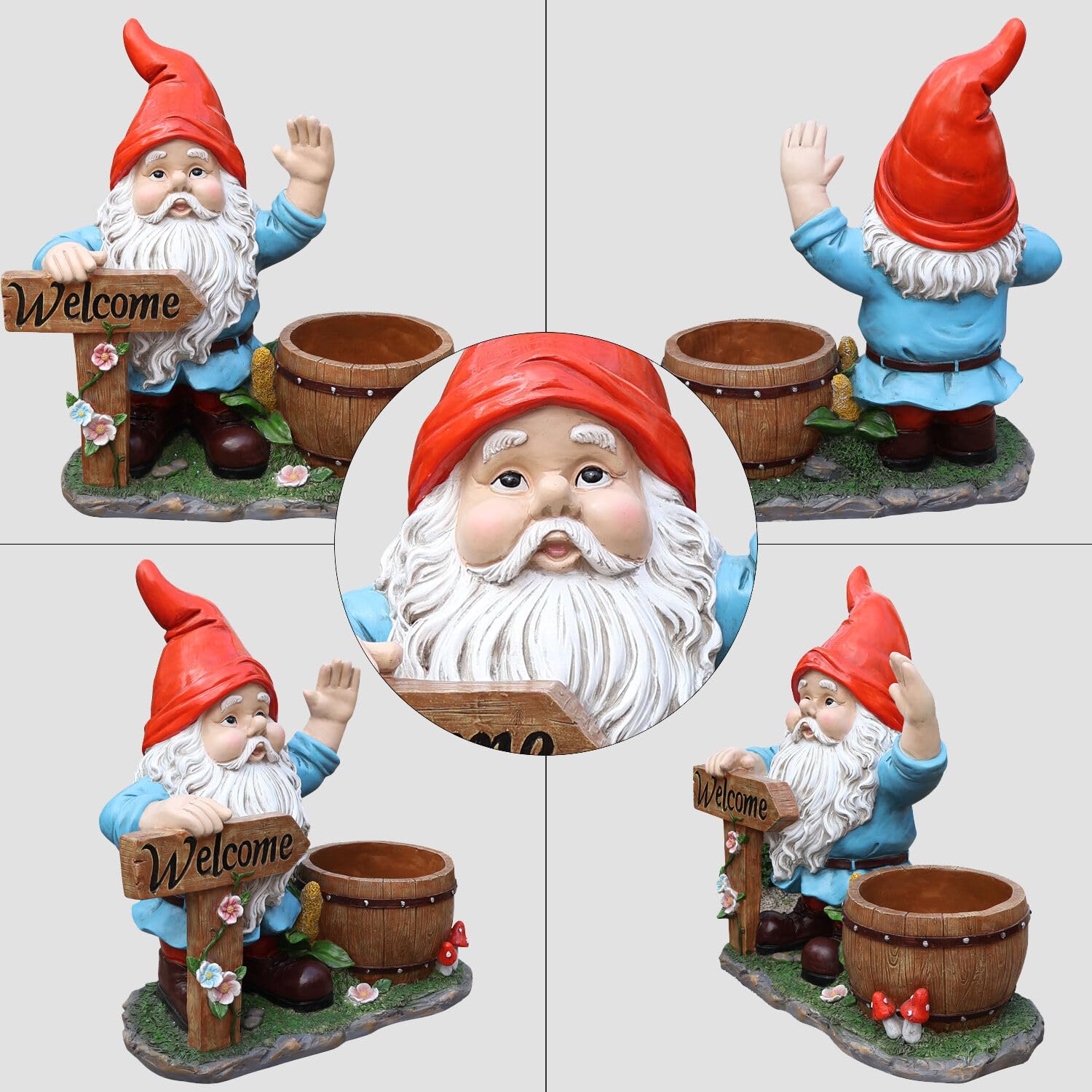 Outdoor Garden Gnome Flower Pot Planter