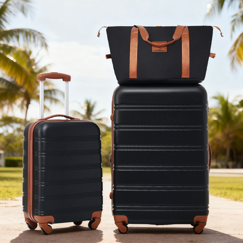 Hardshell Luggage Sets 2Pcs + Bag Spinner Suitcase with TSA Lock Lightweight 20" + 28"