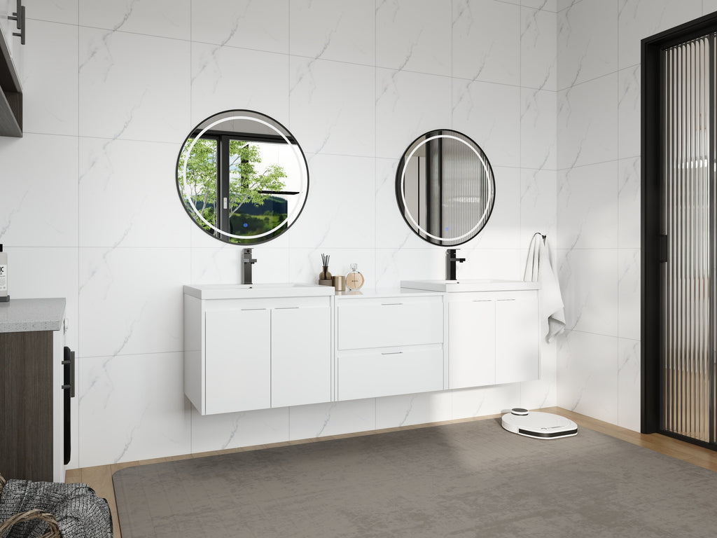 72" Bathroom Vanity With Resin Sink