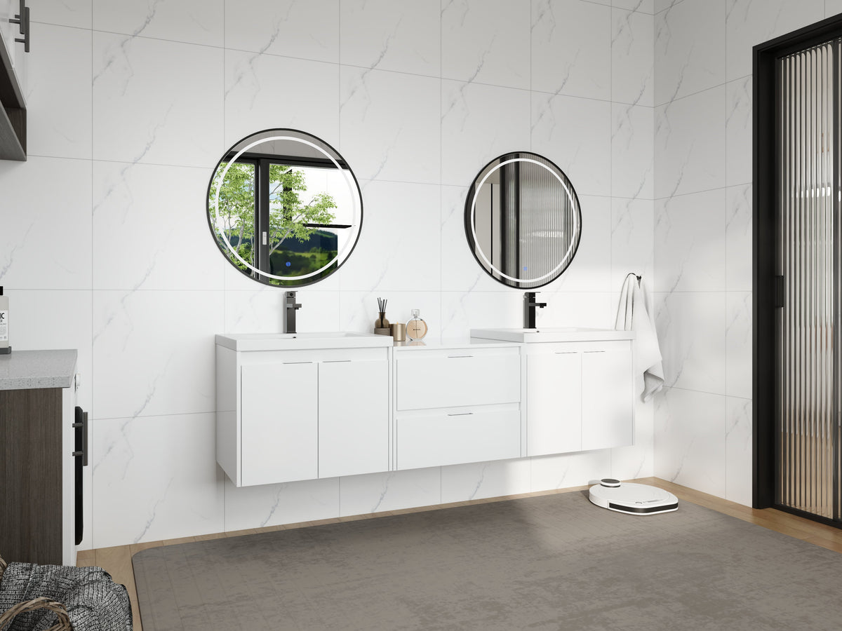 72" Bathroom Vanity With Resin Sink