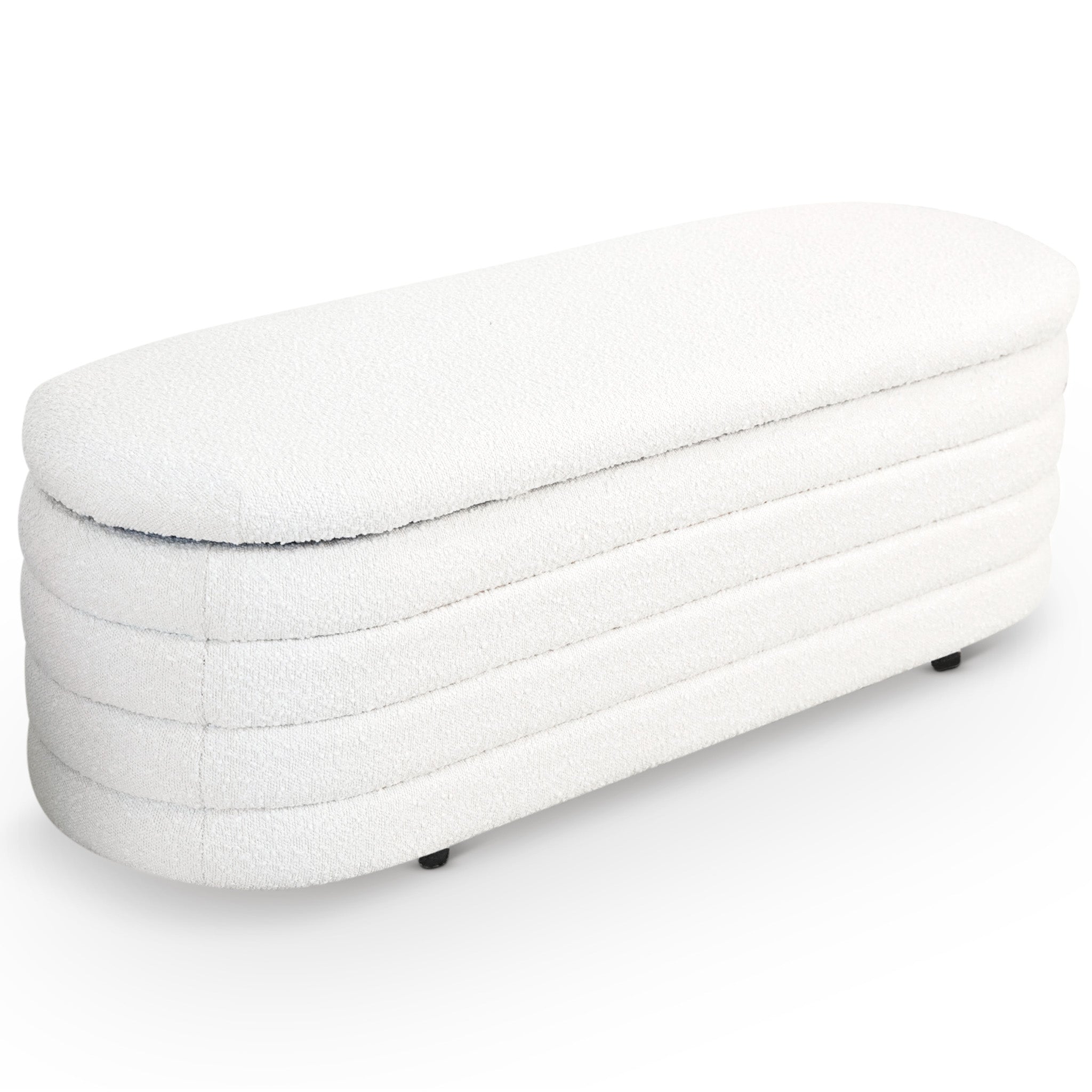 Cabana White Boucle Bench