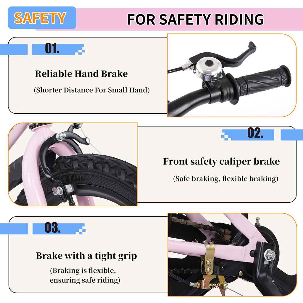 16 Inch Kids Bike – High Carbon Steel Frame & Adjustable Seat