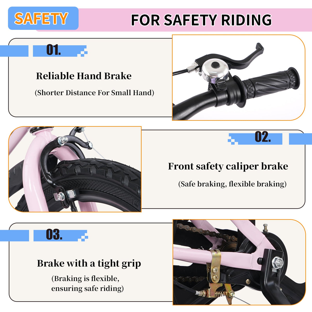 16 Inch Kids Bike – High Carbon Steel Frame & Adjustable Seat