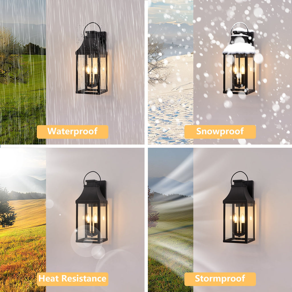20'' Outdoor Wall Light, 2-Pack Porch Light Outdoor Wall Sconce Lantern