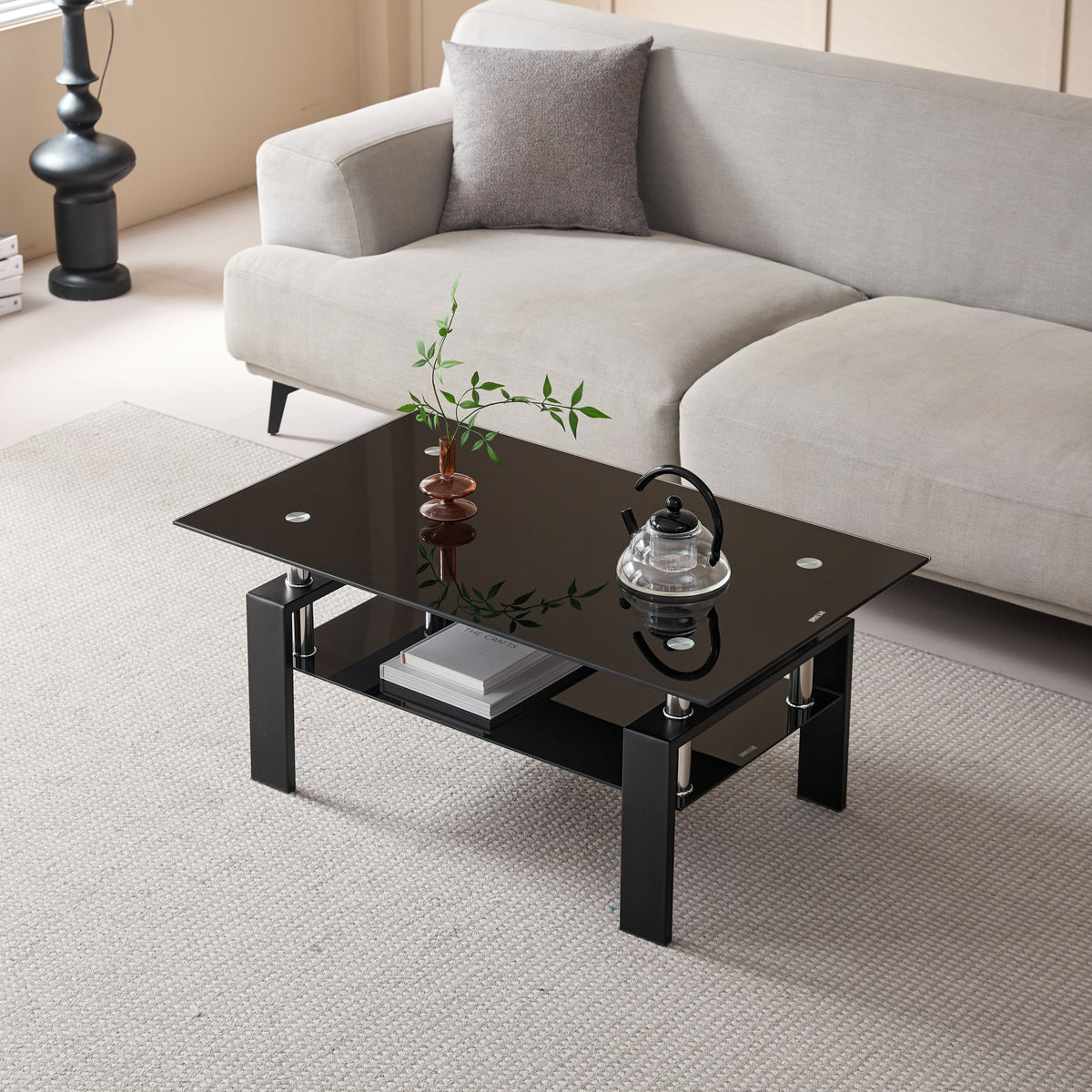 Tempered Black Glass Coffee Table