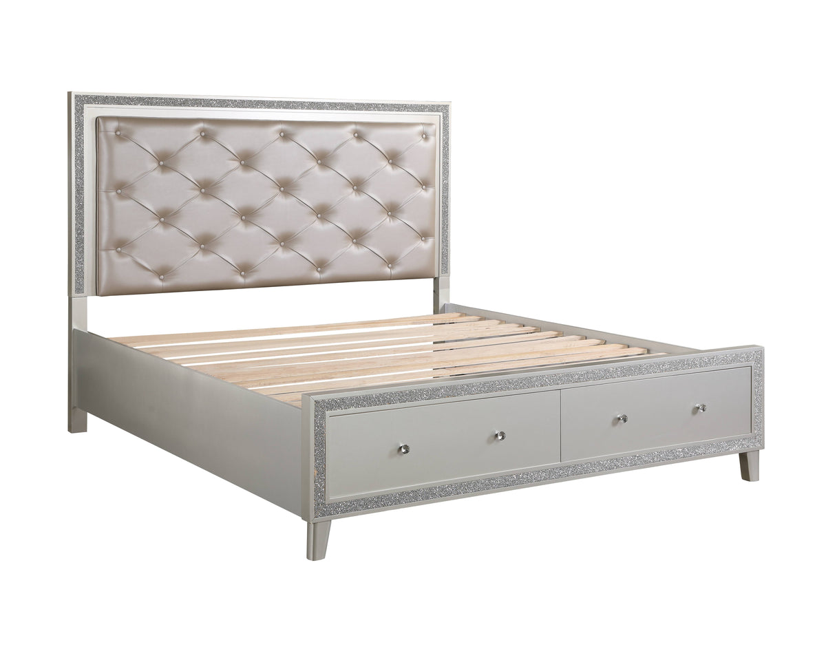 Sliverfluff Synthetic Leather & Champagne Finish CK Bed