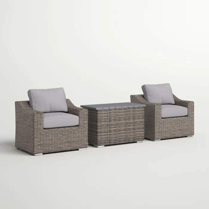 Chic Rattan Wicker 2-Person Outdoor Seating Group