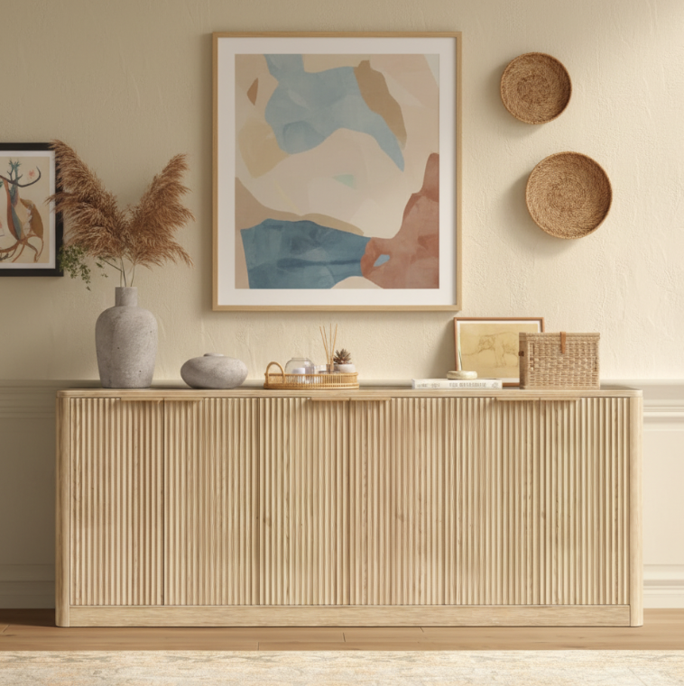 Natural Wood Sideboard Cabinet