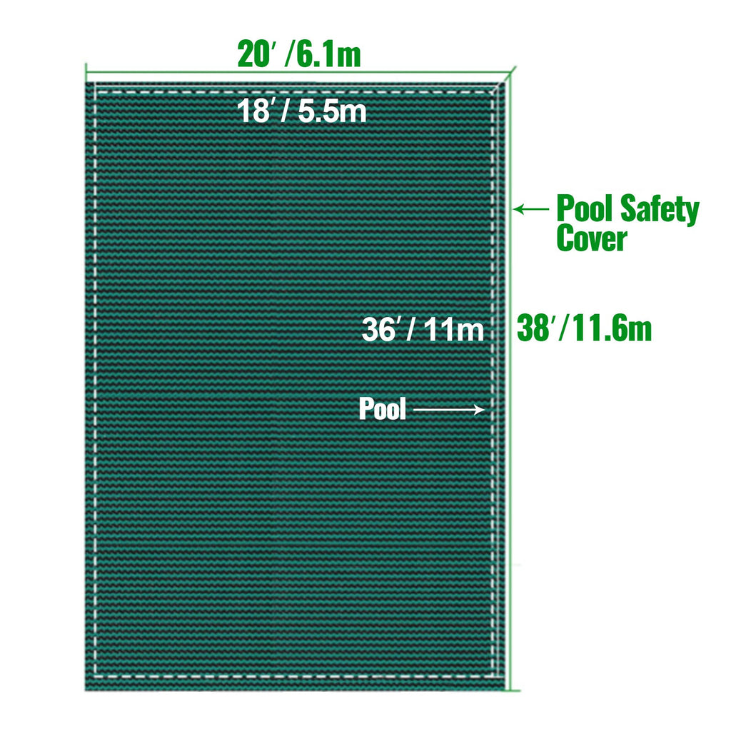 20 x 38 ft Rectangle Pool Safety Cover