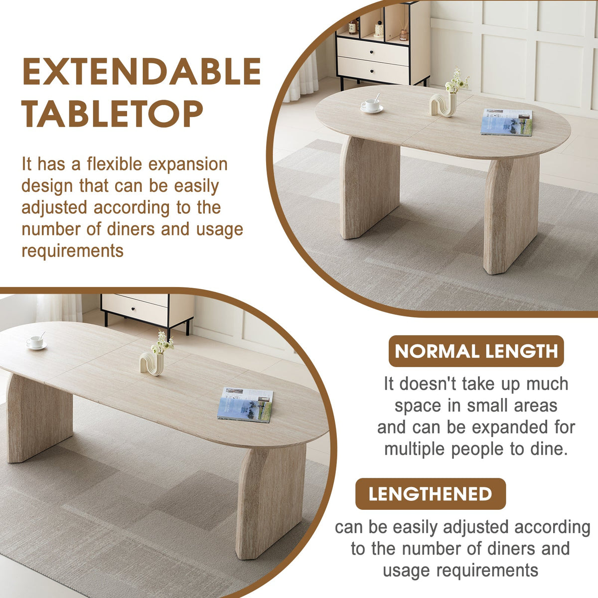 Wood Extendable Dining Table