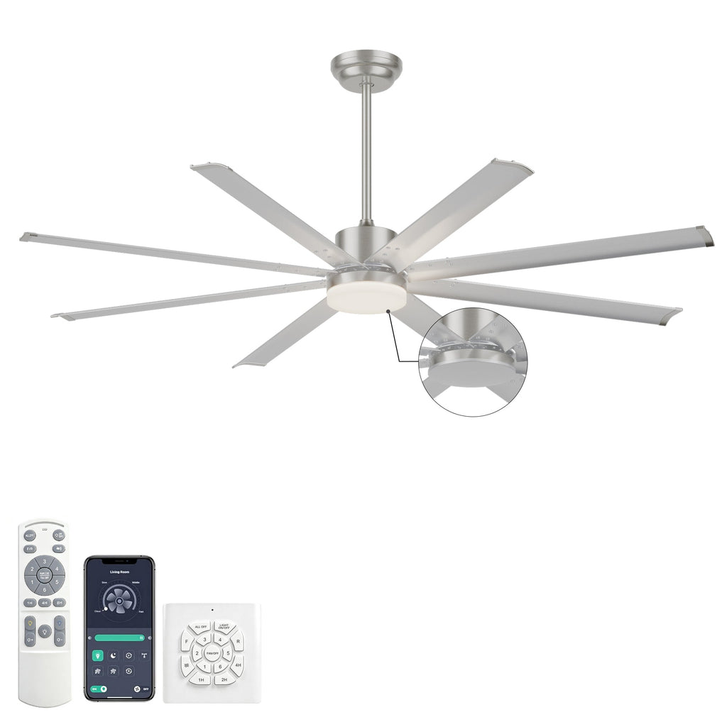 72 Inch Industrial PM DC Motor Ceiling Fan with Light