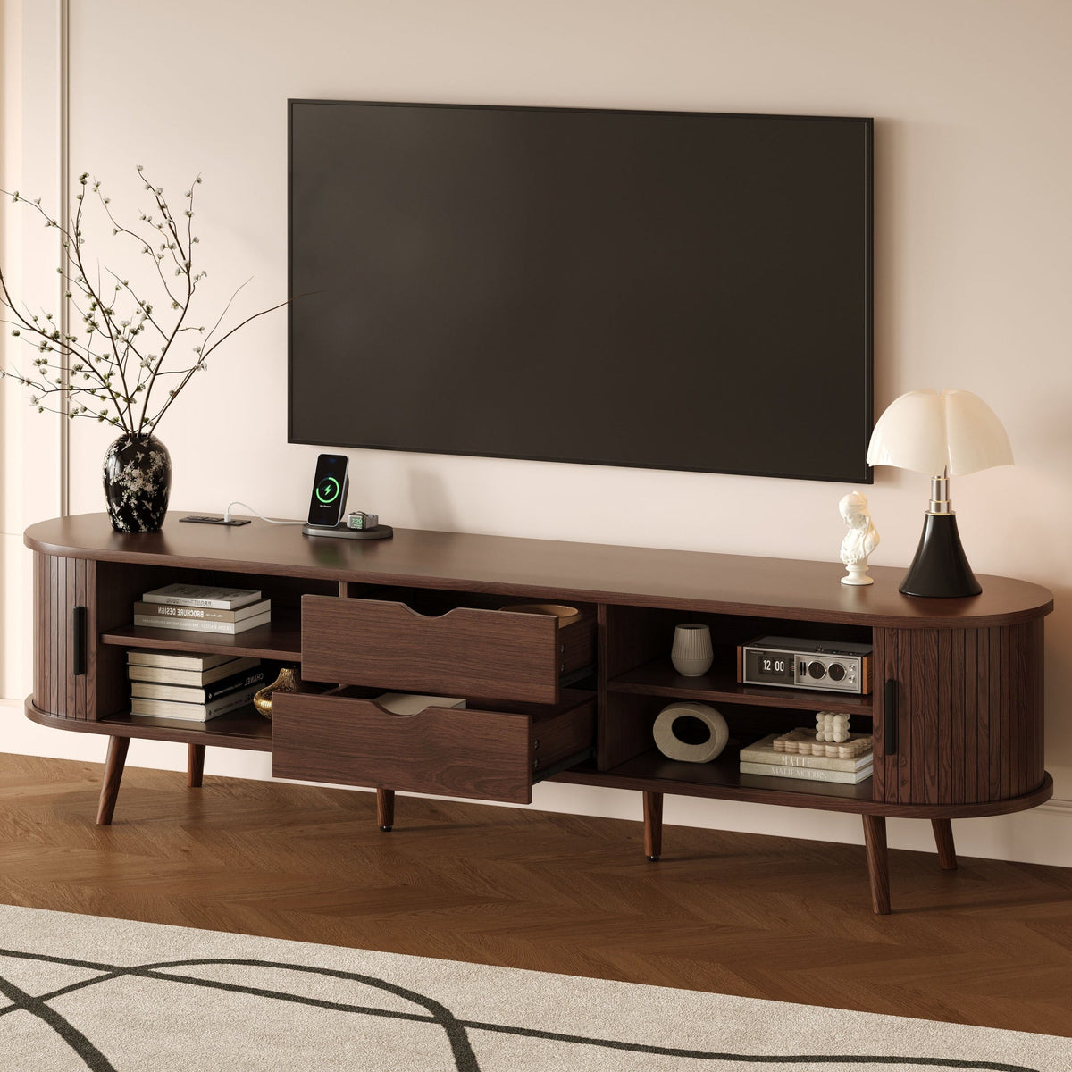 70 Inch Mid Century Modern TV Stand