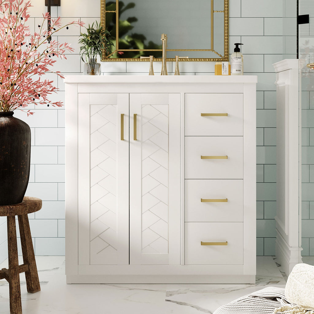 30'' Bathroom Vanity with Ceramic Sink Combo