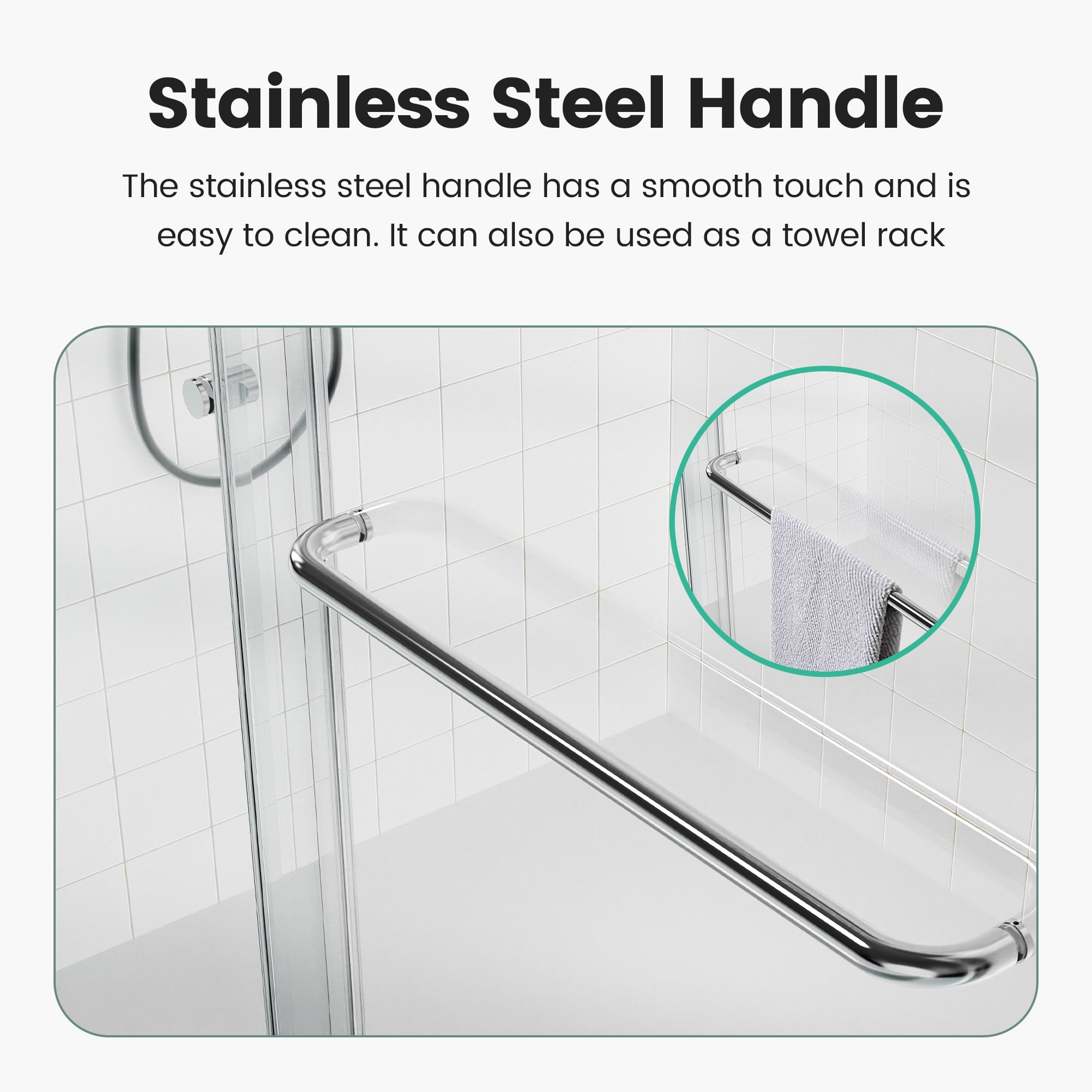 44"-48"W x 72"H Semi-Frameless Double Sliding Shower Door