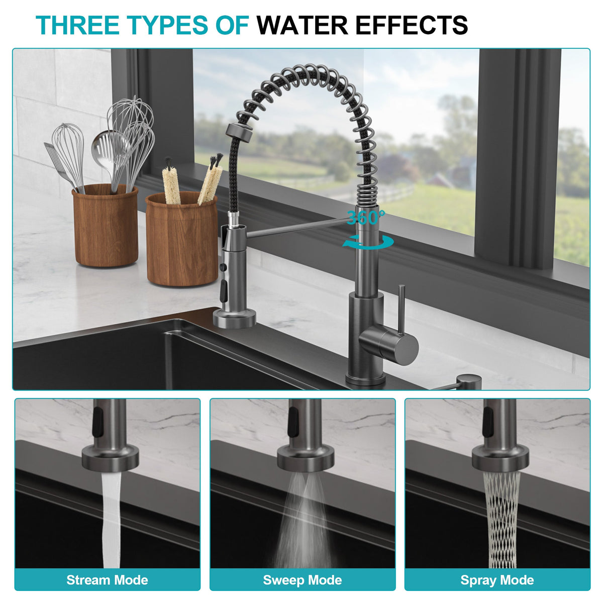 33" Drop-in Workstation Gunmetal Kitchen Sink
