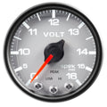 AutoMeter Gauge Voltmeter 2-1/16in. 16V Stepper Motor W/Peak & Warn Slvr/Blk Spek-Pro P34422