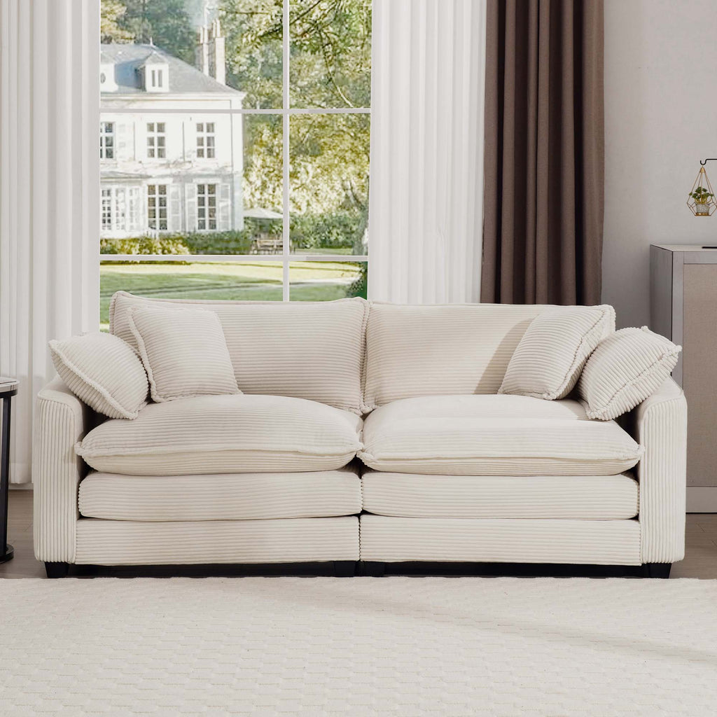 Modern Fabric Living Room Sofa 2 Seater