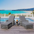GO 2 Pieces Long Reclining Chaise Lounge Set
