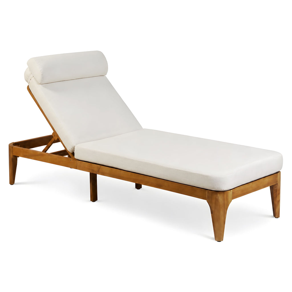TOPMAX Acacia Wood Chaise Lounge - Outdoor Sun Lounge Chair