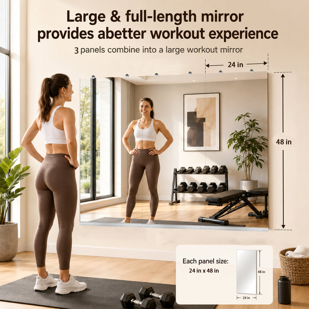 Gym Mirror 24x48 Inch - 3pcs