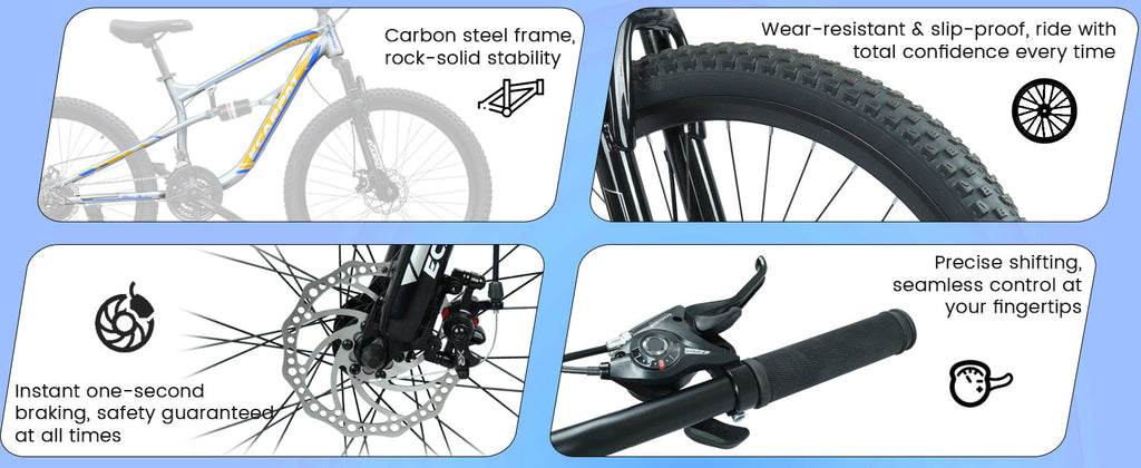 26 Inch Mountain Bike with 21-Speeds & Full Suspension