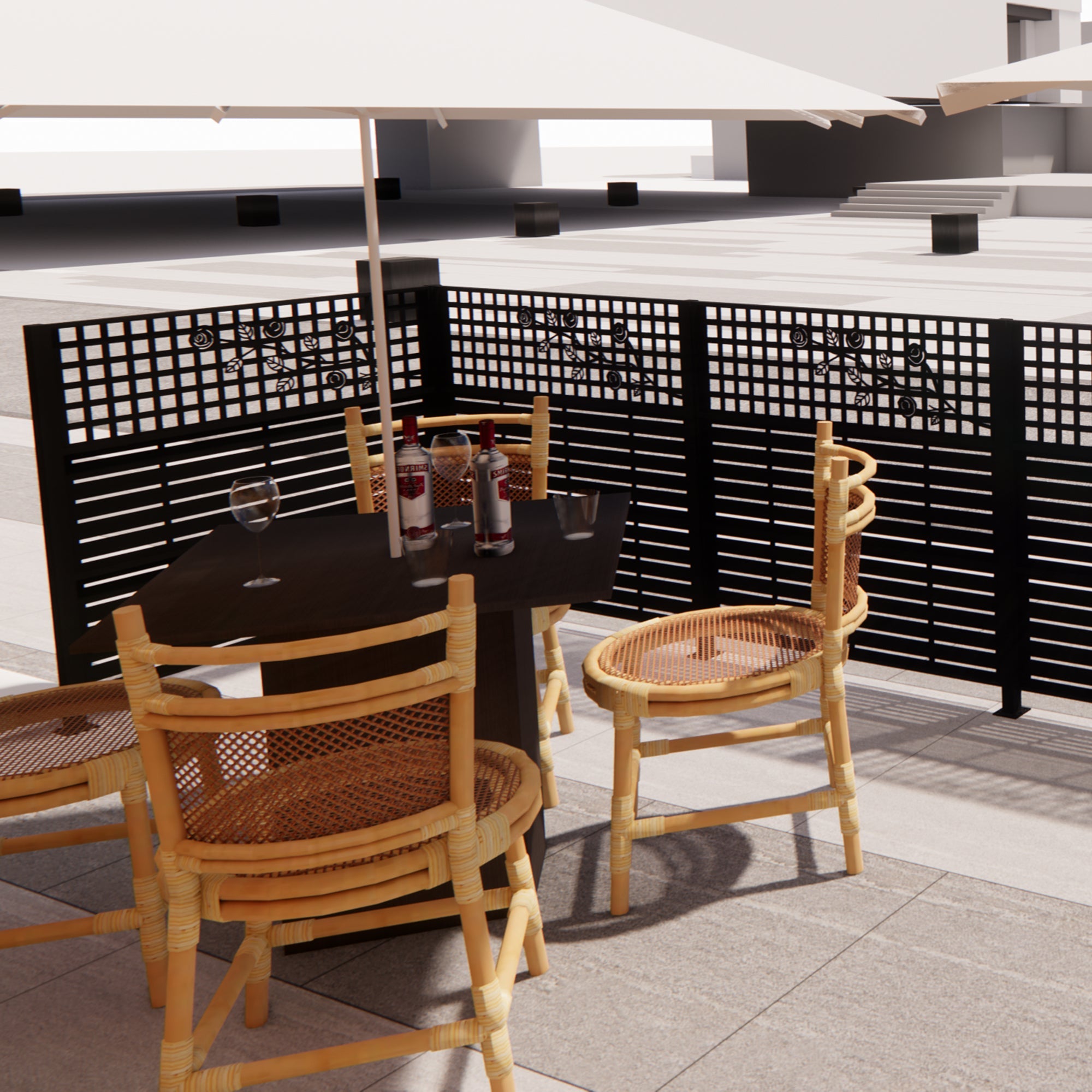 W48'' x H47.3'' x 2 Panels Metal Privacy Screen