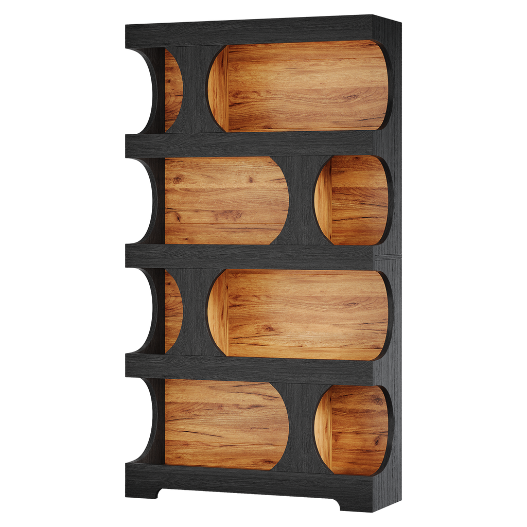 71.26" Tall 4-Tier S-Shaped Bookcase