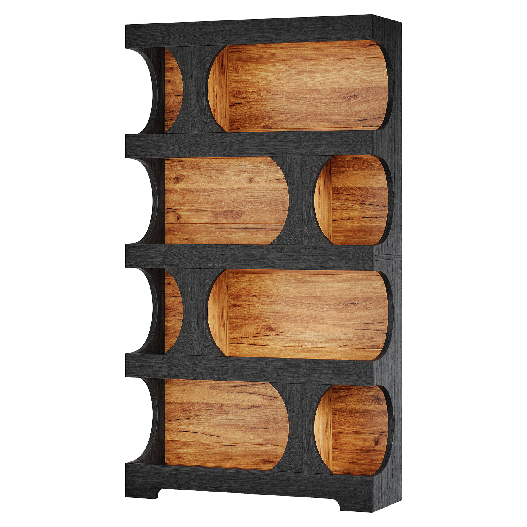 71.26" Tall 4-Tier S-Shaped Bookcase