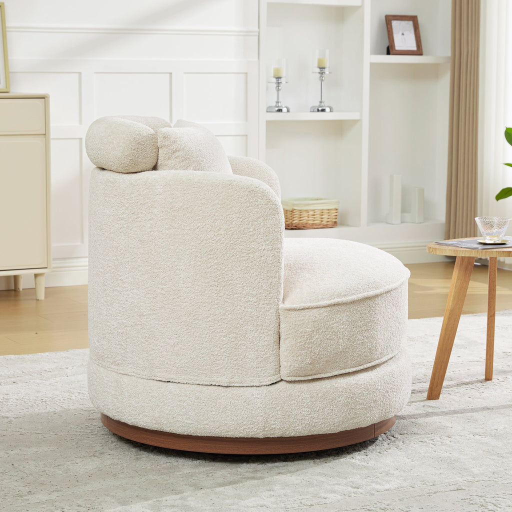 33.86"W Swivel Barrel Chair with Chenille