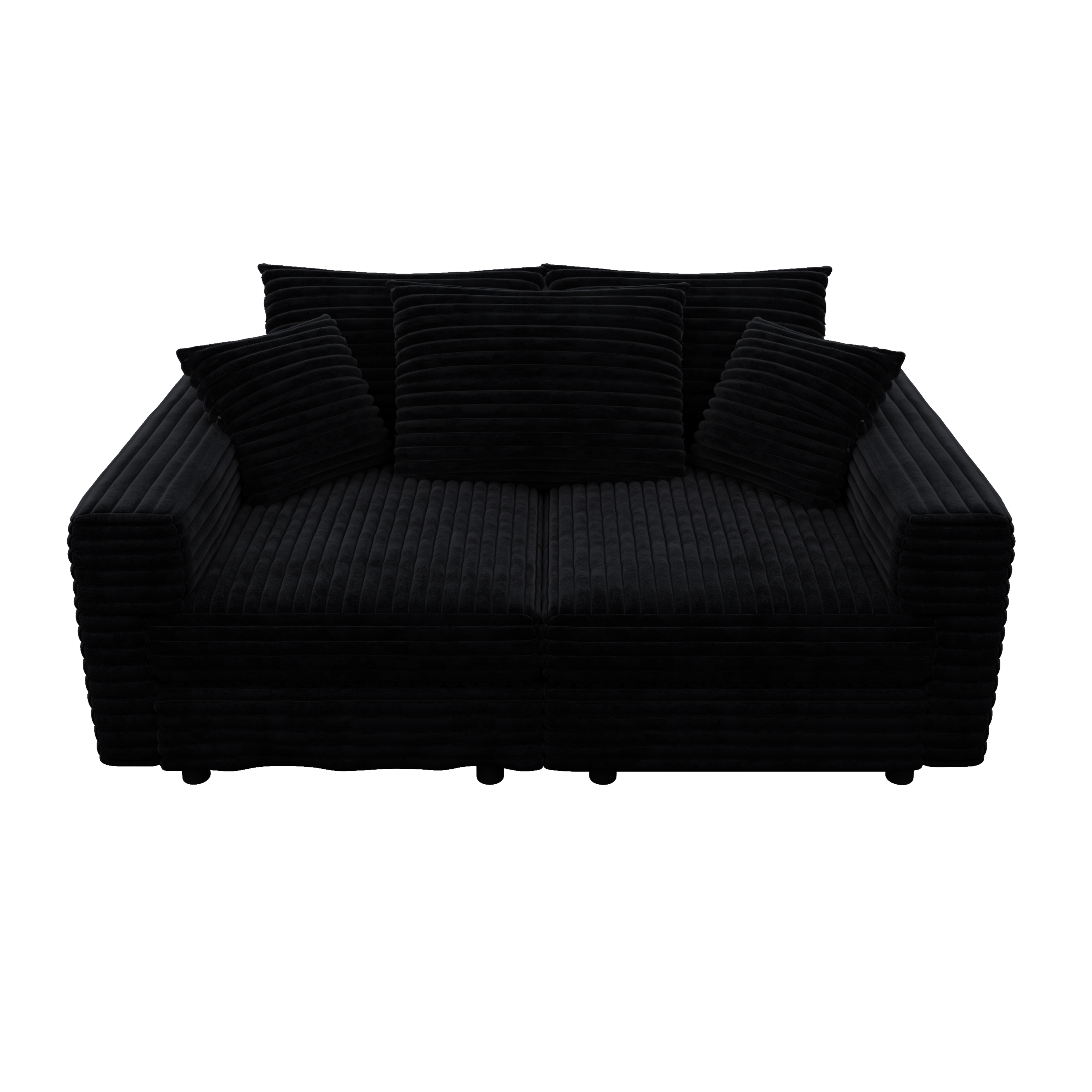 82.7" Plush Corduroy 3-Seat Sofa