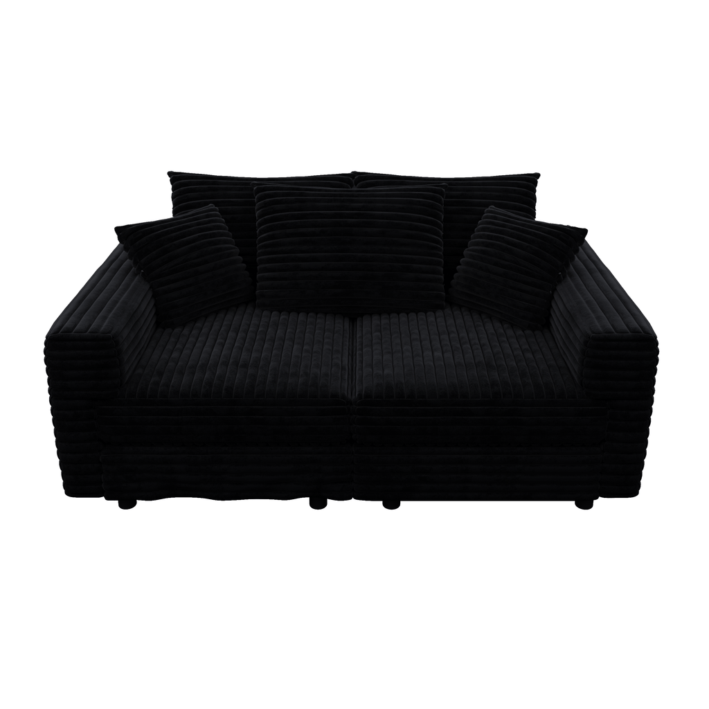 Plush Corduroy 3-Seat Sofa