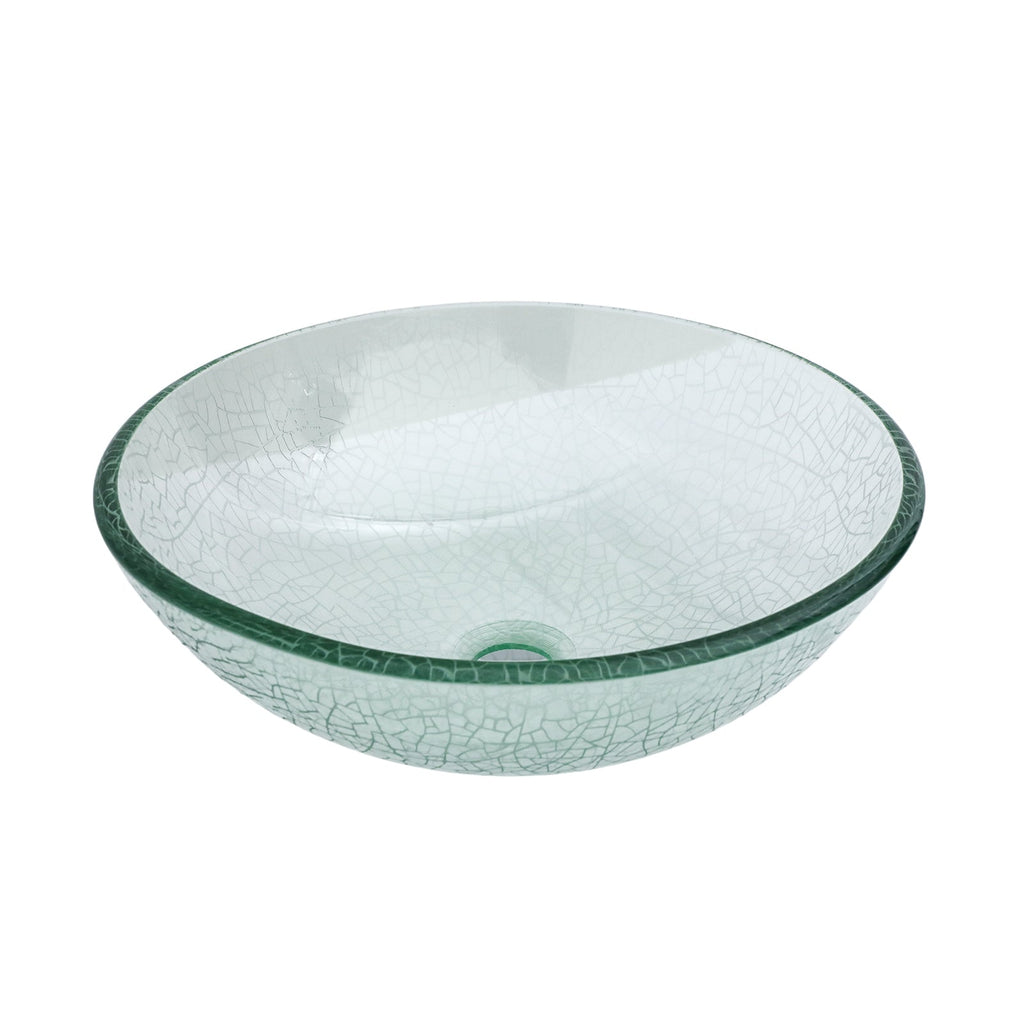 Bathroom Artistic Tempered Crackle-Glass Vessel Sink