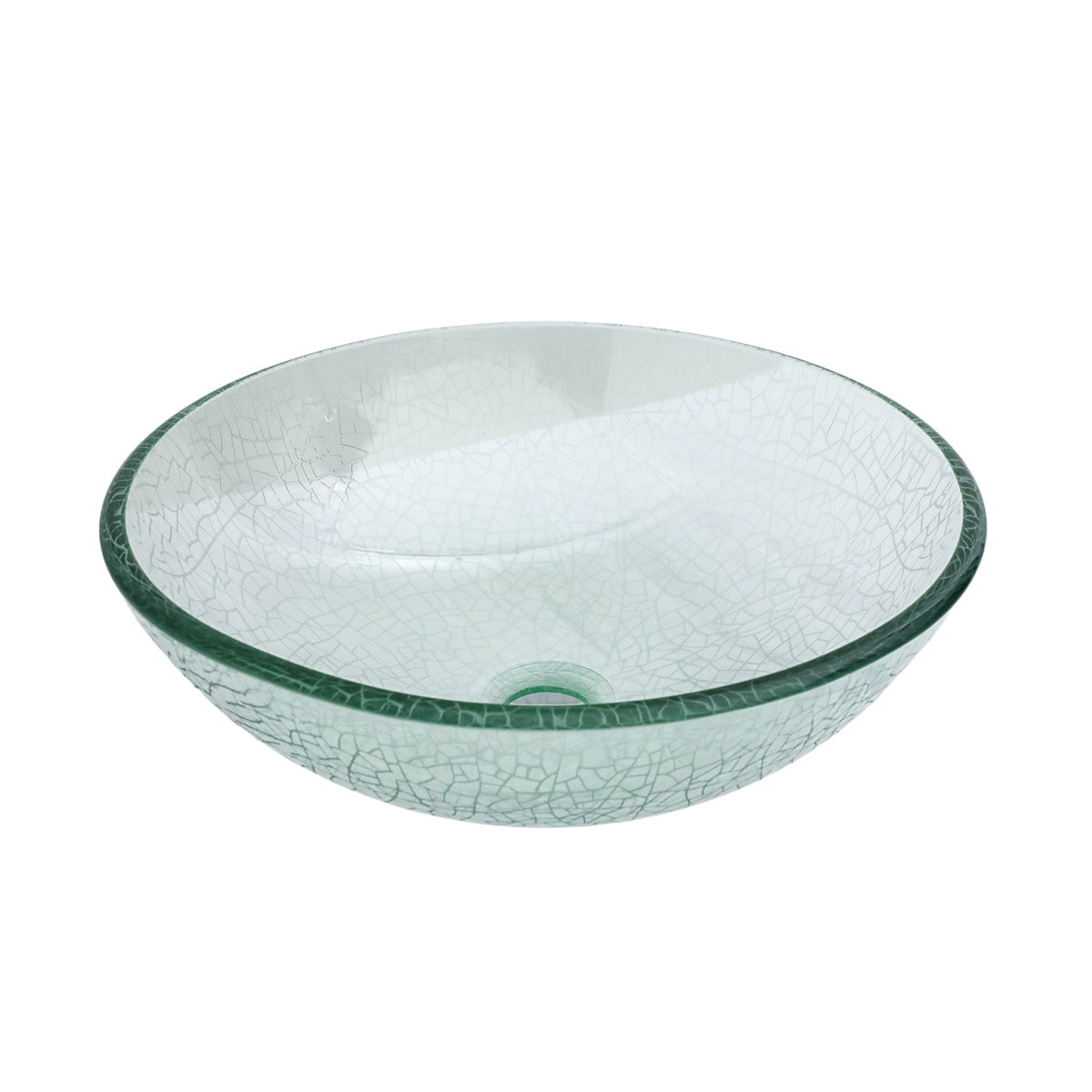 Bathroom Artistic Tempered Crackle-Glass Vessel Sink
