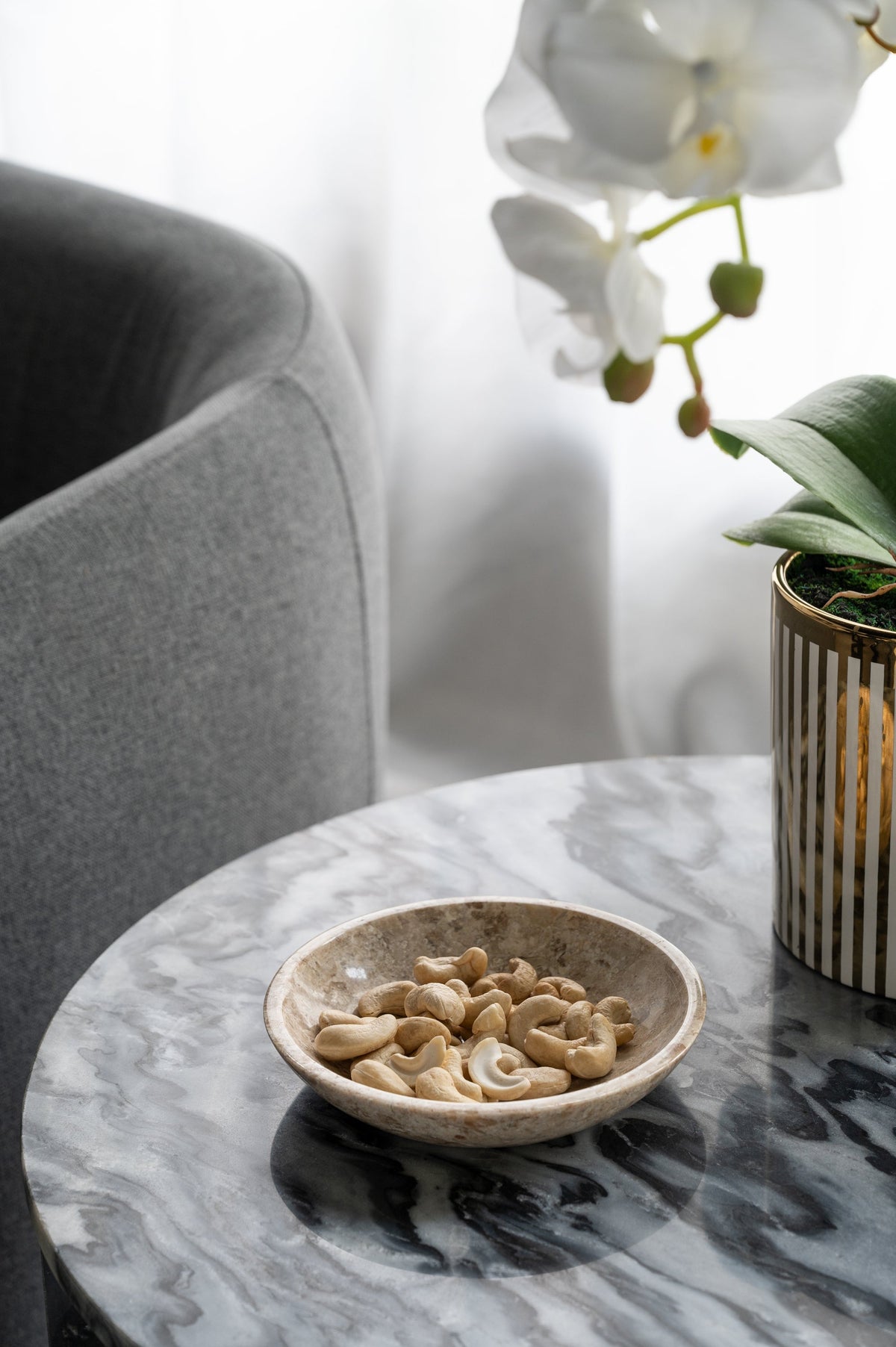 Round Marble Decorative Bowl
