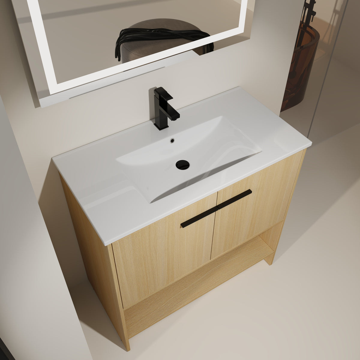 36" Bathroom Vanity with Ceramic Sink