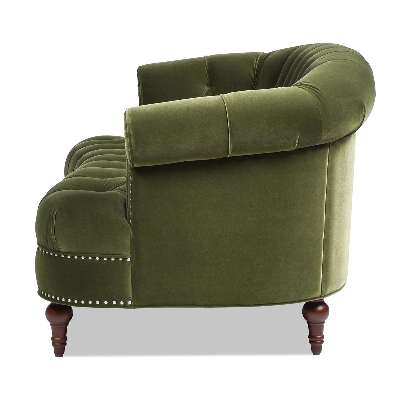 La Rosa Victorian Chesterfield Loveseat, Olive