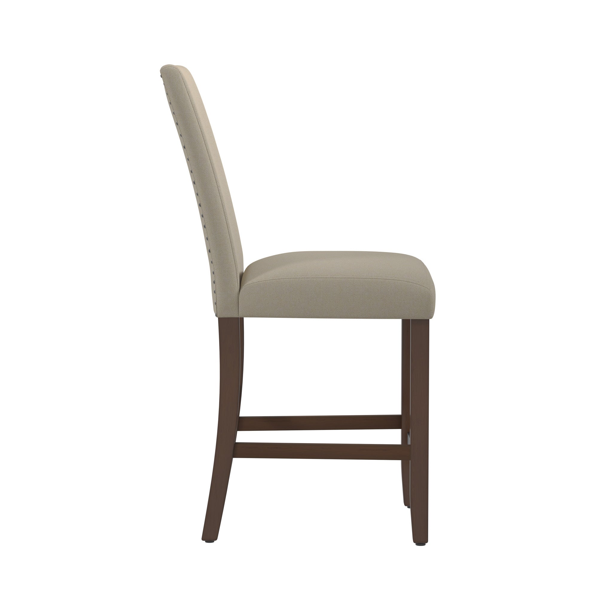 Brown Upholstered Barstools, Set of 2