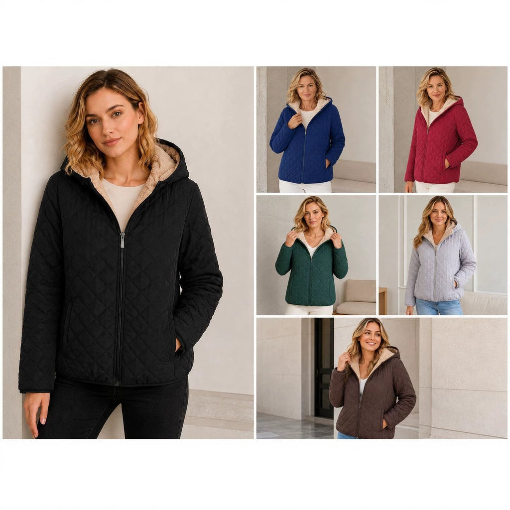 Womens Short Hooded Cotton-padded Coat