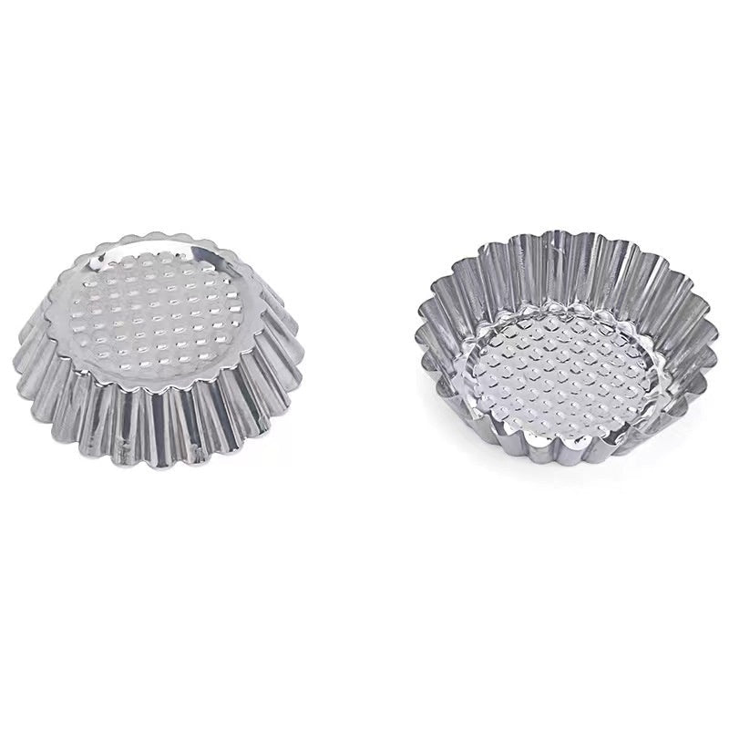 Stainless Steel Egg Tart Cake Mold Cups With Lace Edges For Coconut Egg Tarts