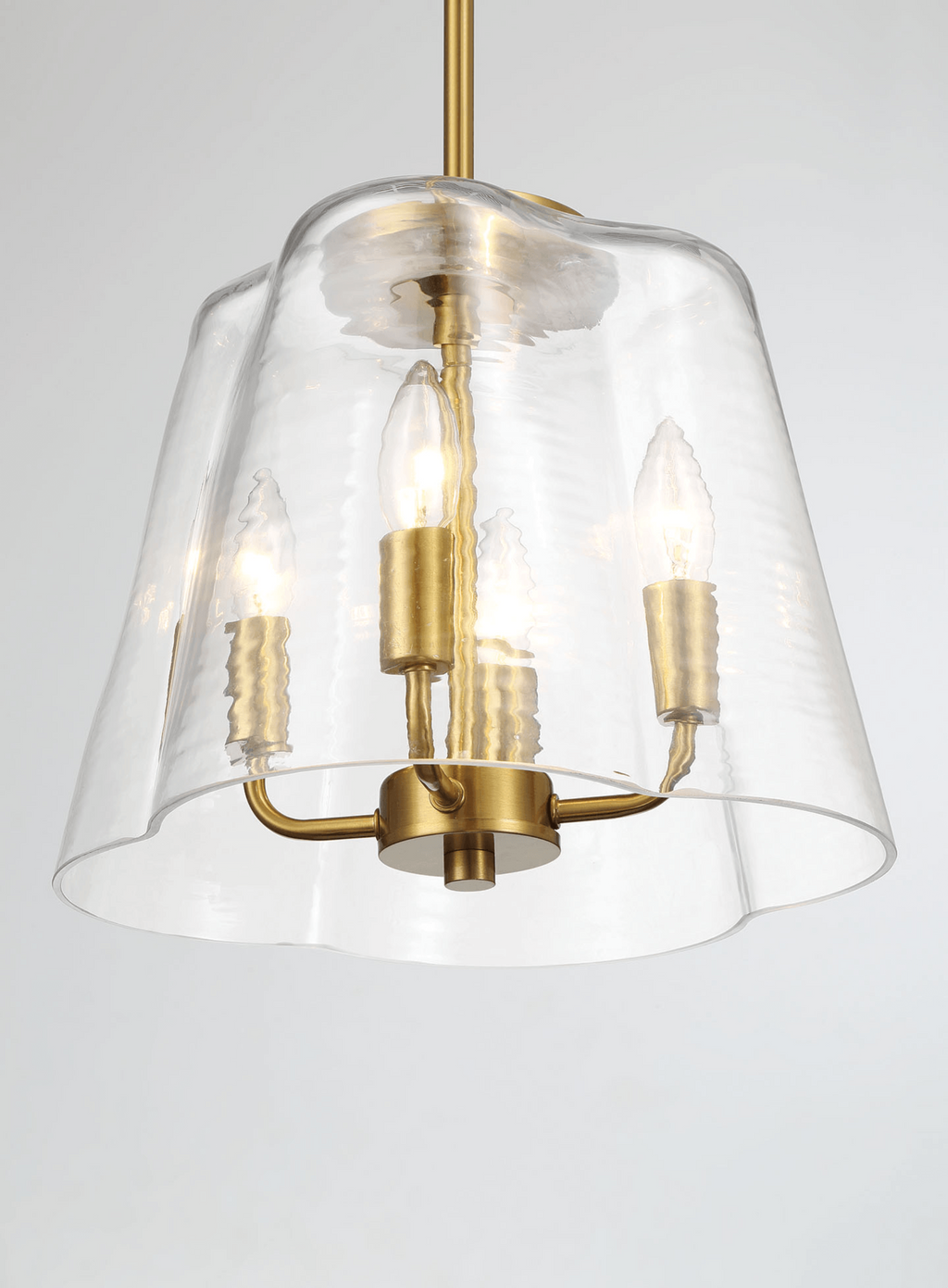 Soiree Four Candle Lights Pendant With Clear Glass - Satin