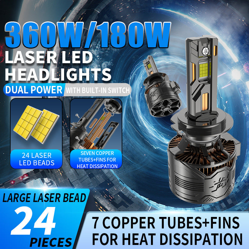 Cross Border Supply Of Adjustable Power Car Led Headlights 360W Modified Car Headlights H7H4 High And Low Beam Headlights