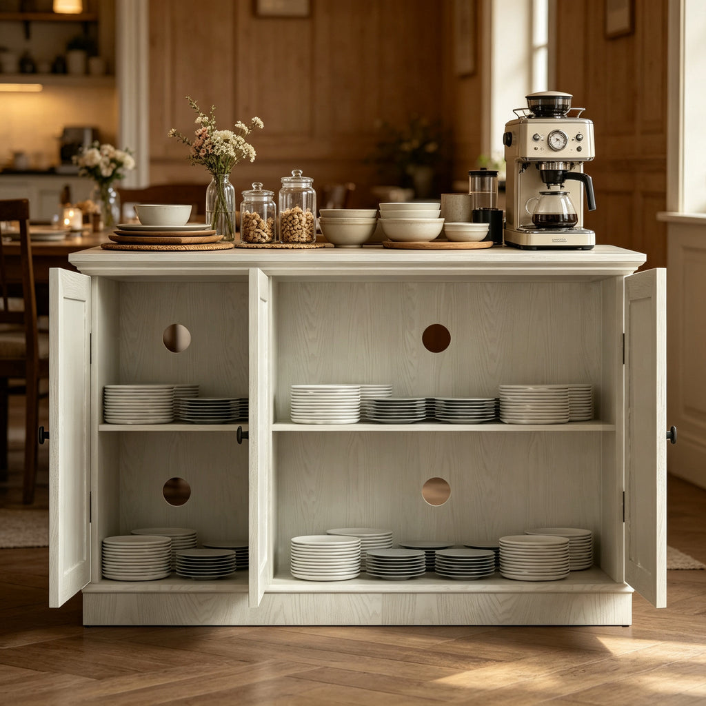 45" Wide Storage Cabinet with 3 Mirrored Acrylic Doors